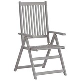 vidaXL Tuinstoelen verstelbaar 3 st massief acaciahout grijs