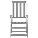 vidaXL Tuinstoelen verstelbaar 3 st massief acaciahout grijs