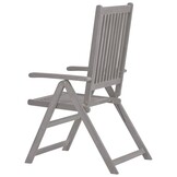vidaXL Tuinstoelen verstelbaar 3 st massief acaciahout grijs