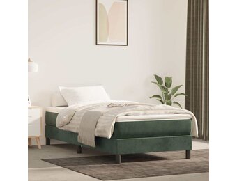 vidaXL Pocketveringmatras medium 90x200x20 cm fluweel donkergroen