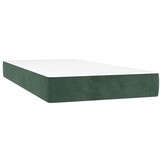 vidaXL Pocketveringmatras medium 90x200x20 cm fluweel donkergroen