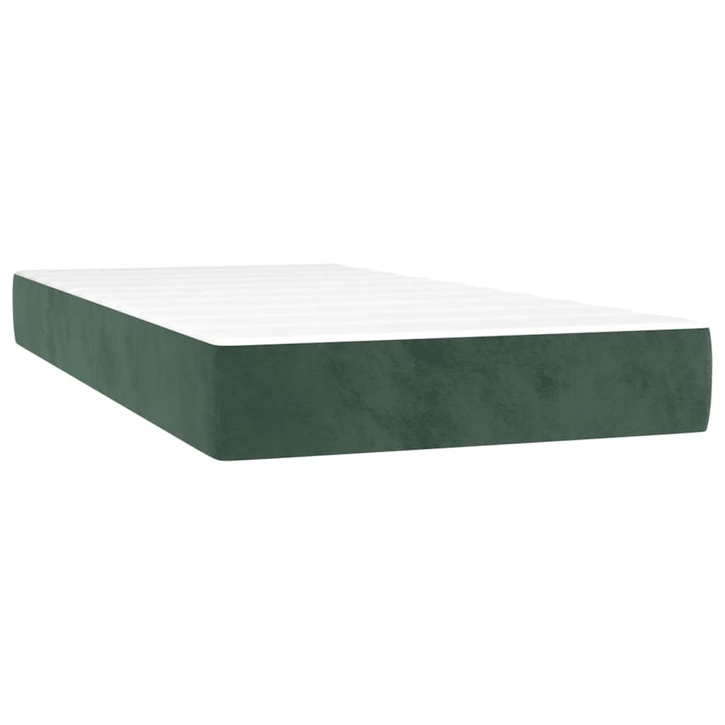 vidaXL Pocketveringmatras medium 90x200x20 cm fluweel donkergroen