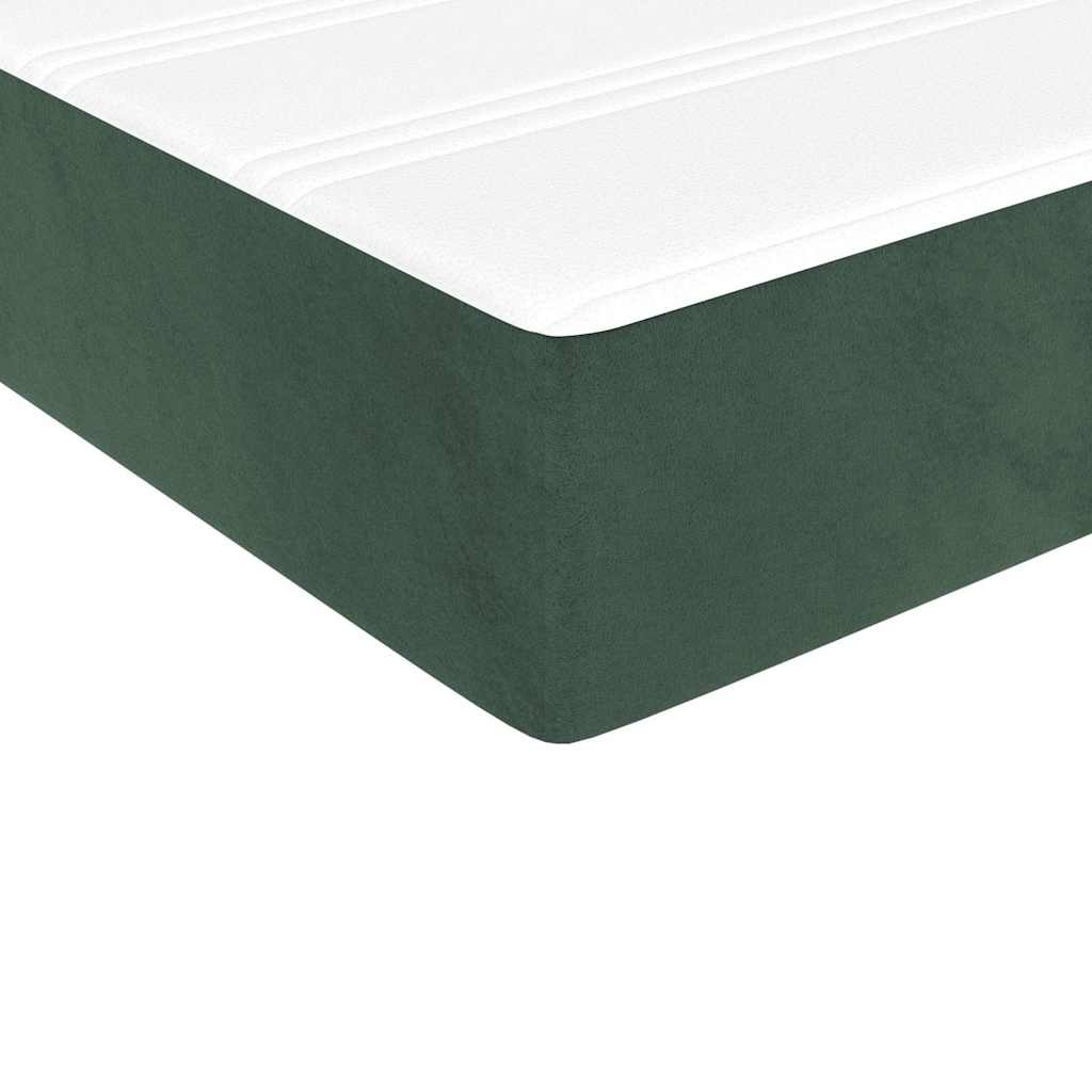 vidaXL Pocketveringmatras medium 90x200x20 cm fluweel donkergroen