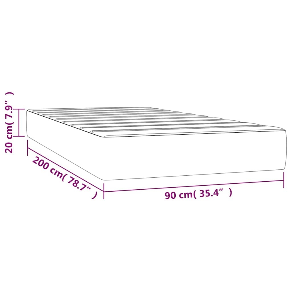 vidaXL Pocketveringmatras medium 90x200x20 cm fluweel donkergroen