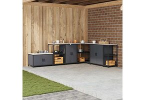 VidaXL Keukenkast HATTEM Antraciet Staal 60x50x92 cm - 41% Korting