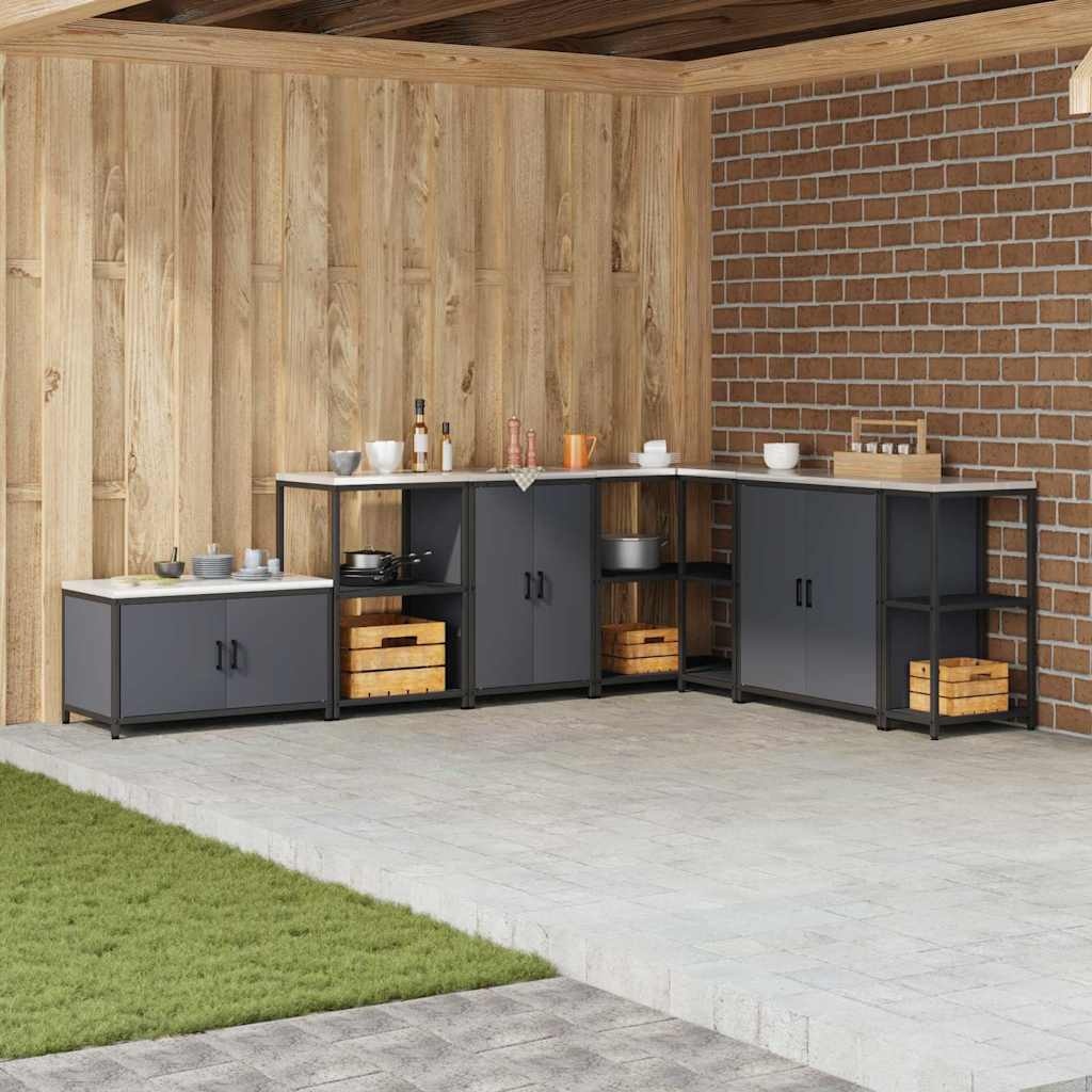 vidaXL Keukenopslag Kast HATTEM Antracietkleurig 60 x 50 x 92 cm Staal