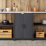 vidaXL Keukenopslag Kast HATTEM Antracietkleurig 60 x 50 x 92 cm Staal