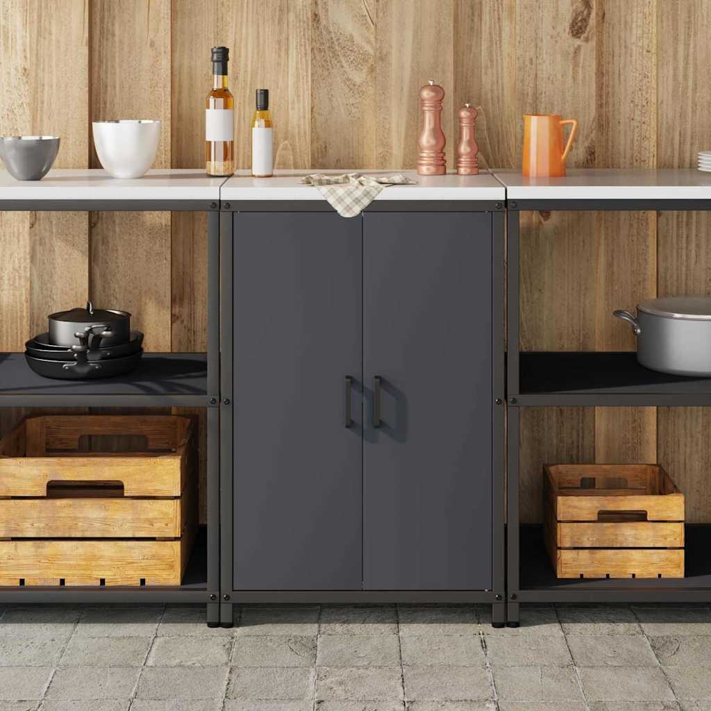 vidaXL Keukenopslag Kast HATTEM Antracietkleurig 60 x 50 x 92 cm Staal