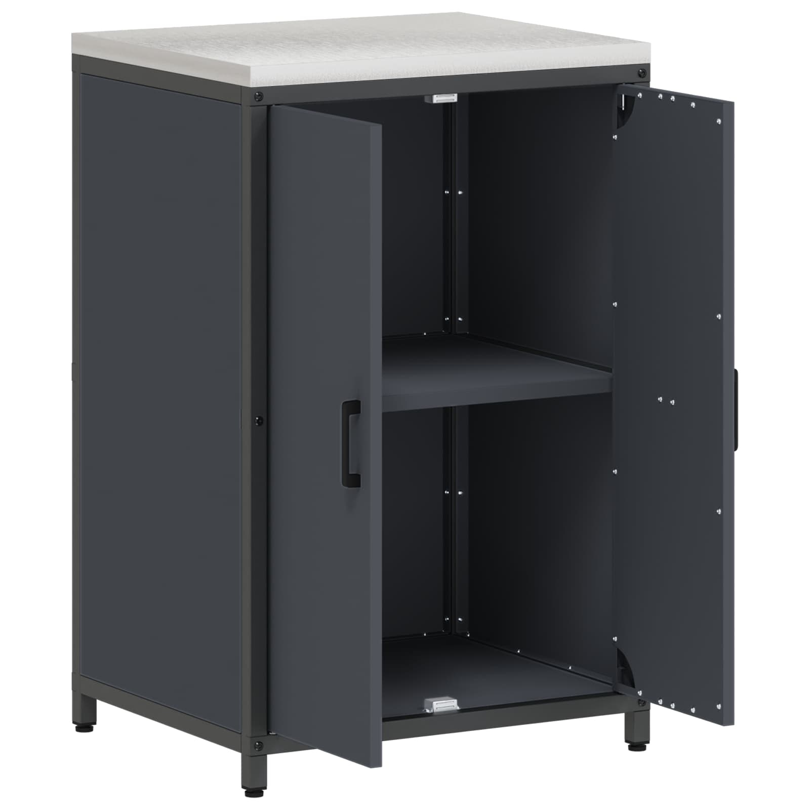 vidaXL Keukenopslag Kast HATTEM Antracietkleurig 60 x 50 x 92 cm Staal