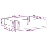 vidaXL Bedlades 2 st met wieltjes 75x55x16 cm massief grenenhout