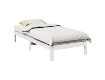 vidaXL Bedframe zonder matras massief grenenhout wit 90x200 cm