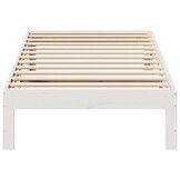 vidaXL Bedframe zonder matras massief grenenhout wit 90x200 cm