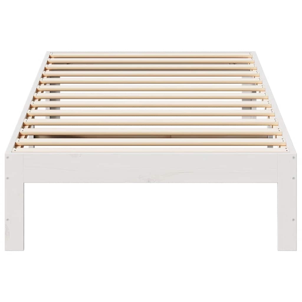 vidaXL Bedframe zonder matras massief grenenhout wit 90x200 cm