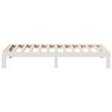 vidaXL Bedframe zonder matras massief grenenhout wit 90x200 cm