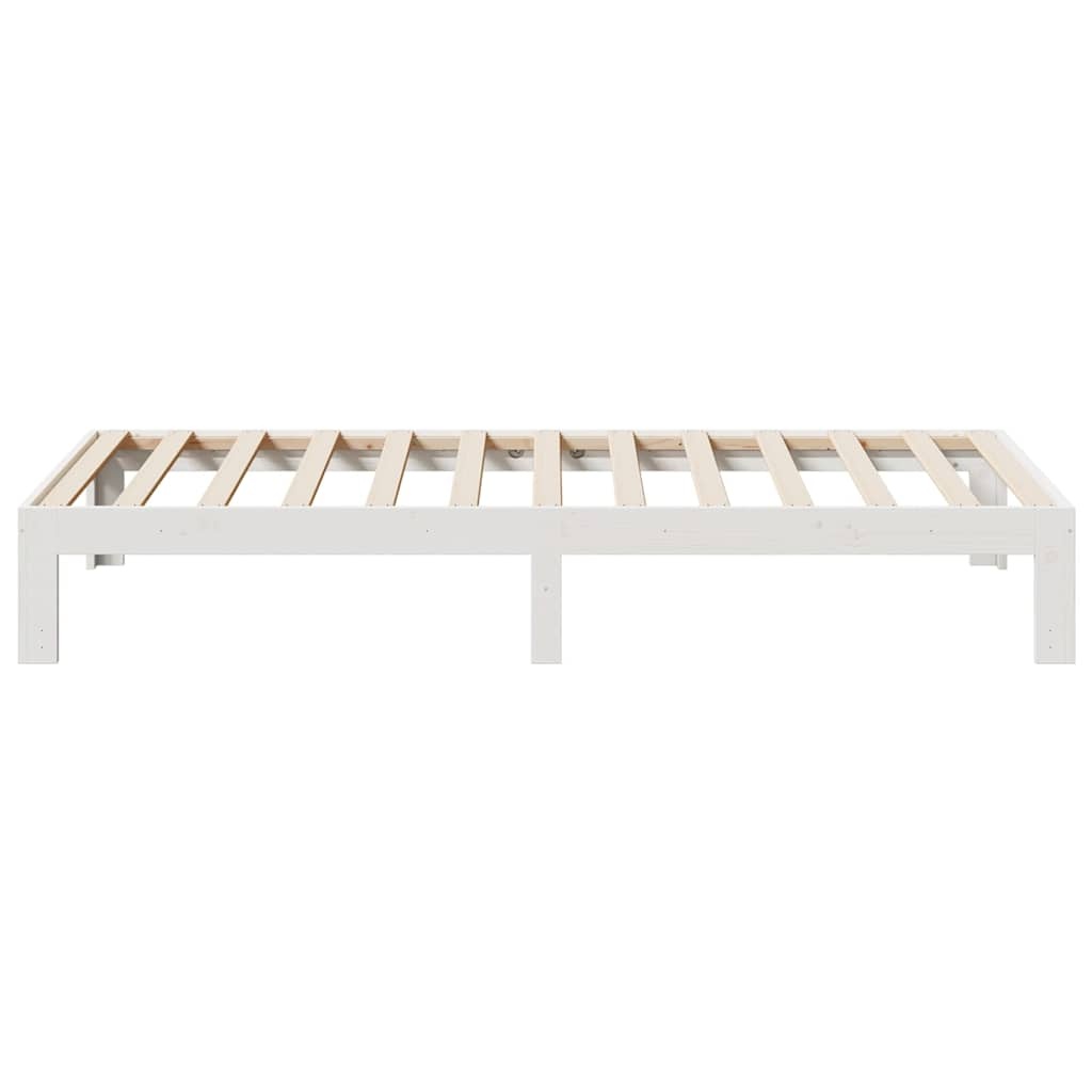 vidaXL Bedframe zonder matras massief grenenhout wit 90x200 cm