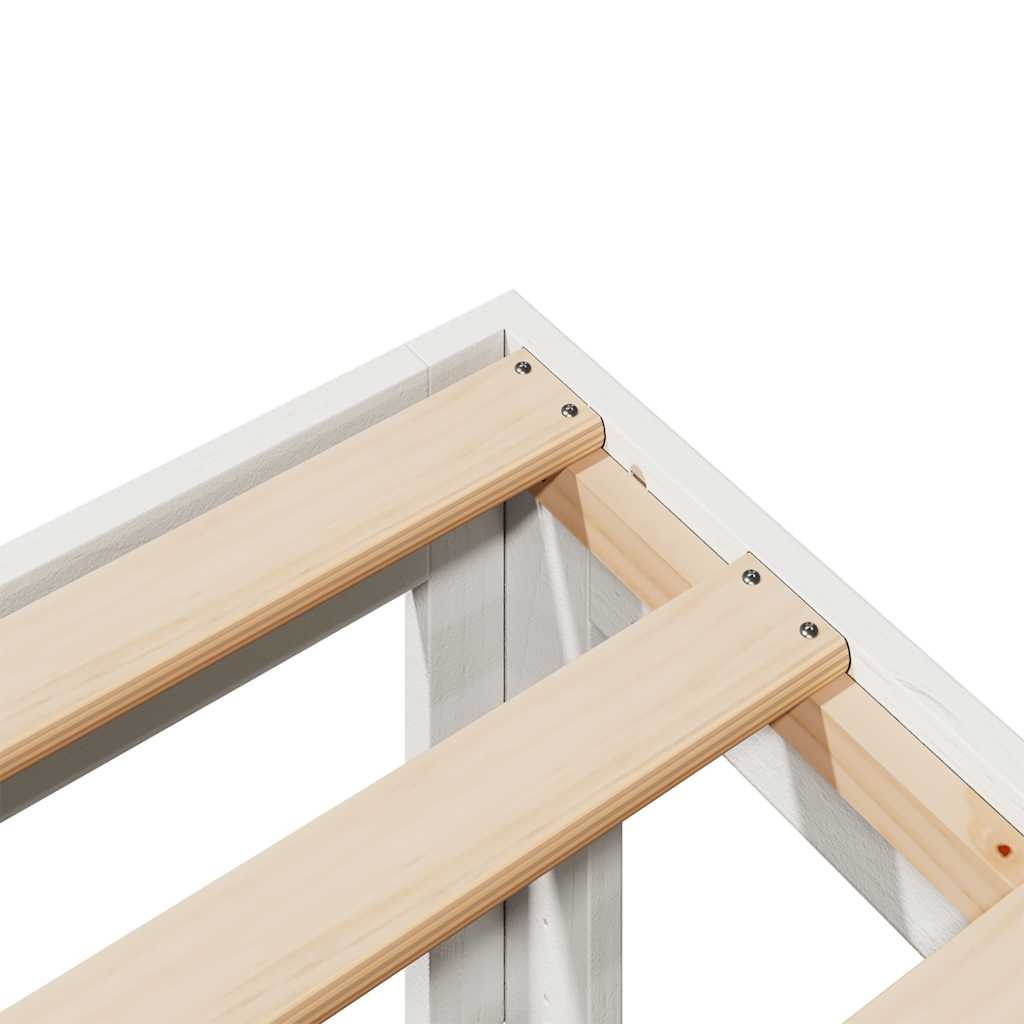 vidaXL Bedframe zonder matras massief grenenhout wit 90x200 cm