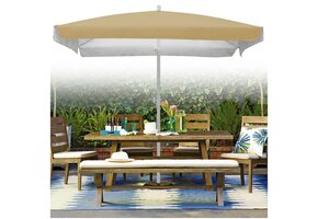 Vierkante Tuinparasol Beige 160x160cm Kantelbaar - 57% Korting