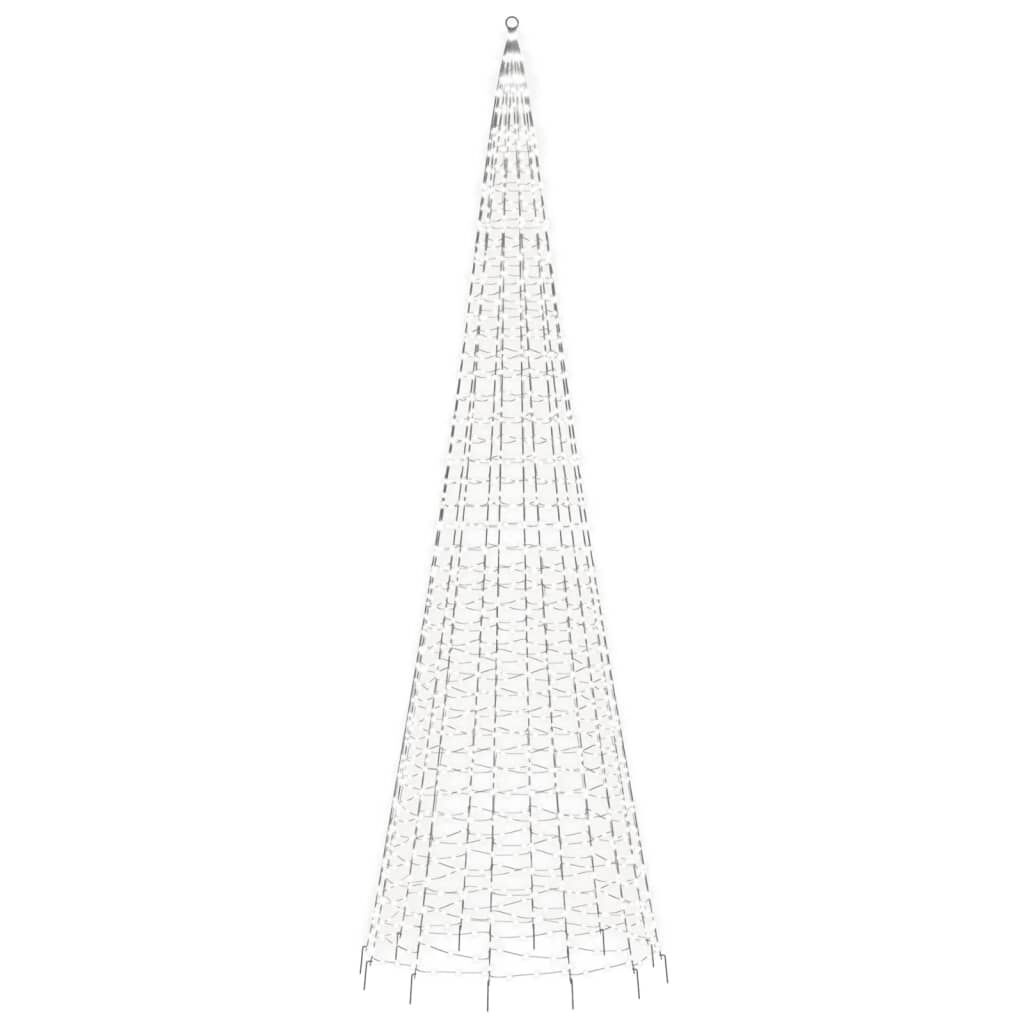 vidaXL LED-kerstboom aan vlaggenmast 1534 LEDs koud wit 500 cm