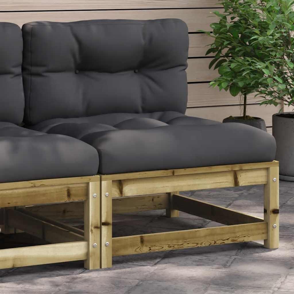 vidaXL Tuinbank zonder armleuningen met kussens hout