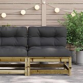 vidaXL Tuinbank zonder armleuningen met kussens hout