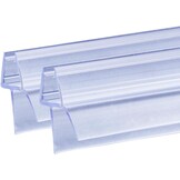 Doucheafdichting voor glazen deuren 4/5/6 mm | Type Z | Douchedeur, wand, bad, cabine | Dikke rubberen rand | Spleet 12 mm | 2x 80 cm | Transparant PV