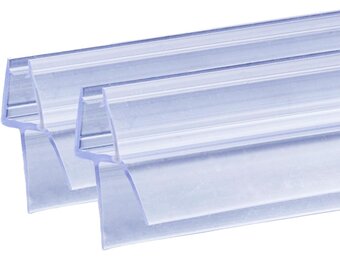 Doucheafdichting voor glazen deuren 4/5/6 mm | Type Z | Douchedeur, wand, bad, cabine | Dikke rubberen rand | Spleet 12 mm | 2x 80 cm | Transparant PV