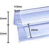 Doucheafdichting voor glazen deuren 4/5/6 mm | Type Z | Douchedeur, wand, bad, cabine | Dikke rubberen rand | Spleet 12 mm | 2x 80 cm | Transparant PV