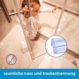 Doucheafdichting voor glazen deuren 4/5/6 mm | Type Z | Douchedeur, wand, bad, cabine | Dikke rubberen rand | Spleet 12 mm | 2x 80 cm | Transparant PV