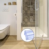 Doucheafdichting voor glazen deuren 4/5/6 mm | Type Z | Douchedeur, wand, bad, cabine | Dikke rubberen rand | Spleet 12 mm | 2x 80 cm | Transparant PV