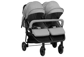 Tweelingbuggy Lichtgrijs/Zwart - 35% Korting