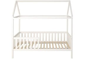 Huisbed huisje - kinderbed - hout - met hek - 200 x 90 cm - wit