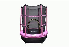 Roze trampoline voor kinderen 140 cm met veiligheidsnet - 34% korting!