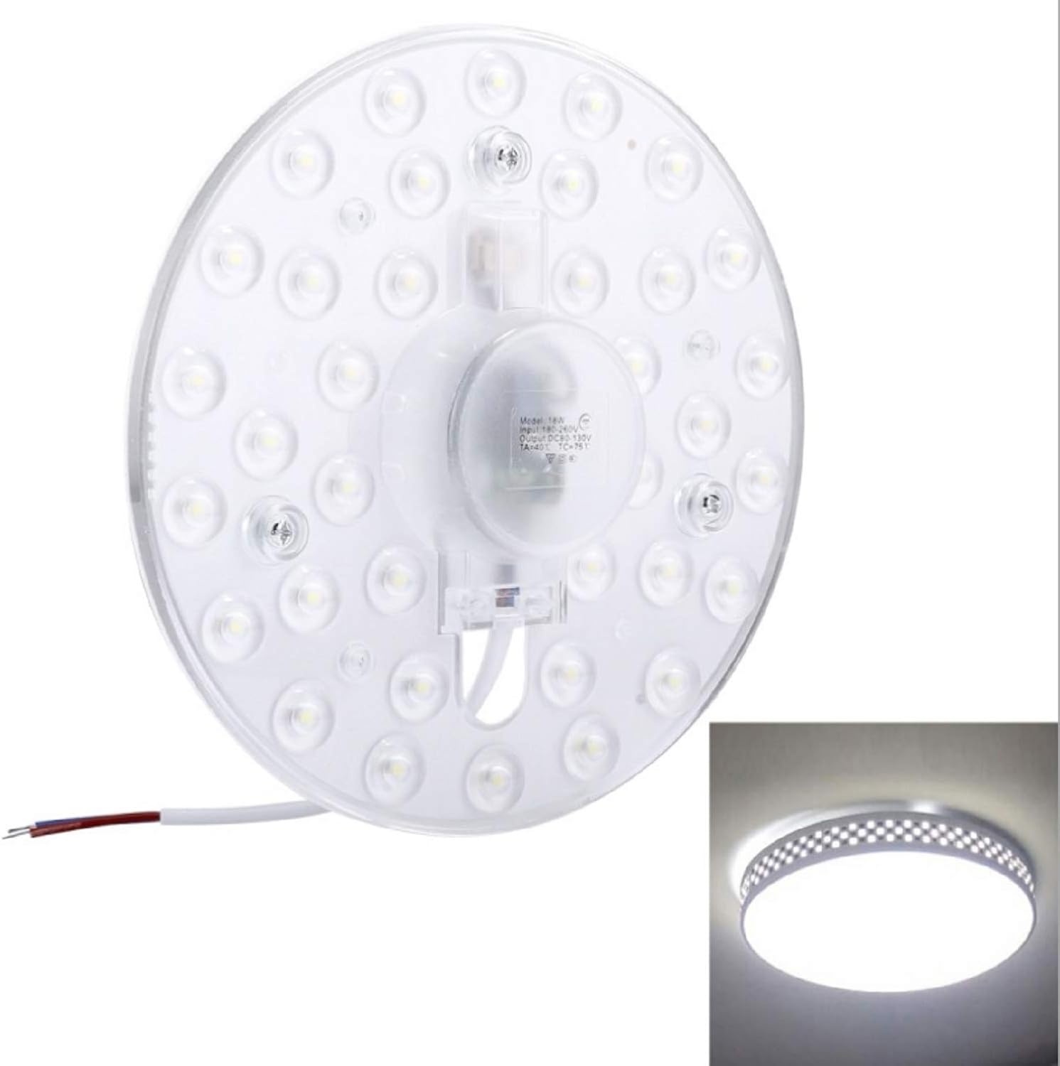 Cirkelvormige LED Lichtmodule 18W SMD2835 voor Plafondlampen | 220V 6500K Zuiver Wit | Ø 140mm