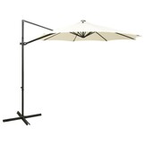 Zweefparasol met LED Verlichting 300cm Zandkleurig - 61% Korting