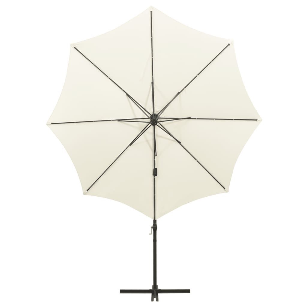 Zweefparasol met LED Verlichting 300cm Zandkleurig - 61% Korting