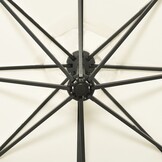 vidaXL Zweefparasol met paal en LED-verlichting 300 cm zandkleurig