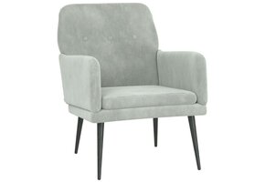 Lichtgrijze Fluwele Fauteuil - 34% Korting