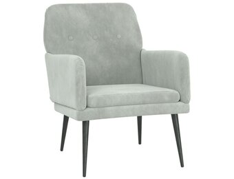 vidaXL Fauteuil 62x79x79 cm fluweel lichtgrijs