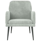 vidaXL Fauteuil 62x79x79 cm fluweel lichtgrijs