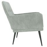 vidaXL Fauteuil 62x79x79 cm fluweel lichtgrijs