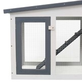 vidaXL Konijnenhok voor buiten groot 204x45x85 cm hout grijs en wit