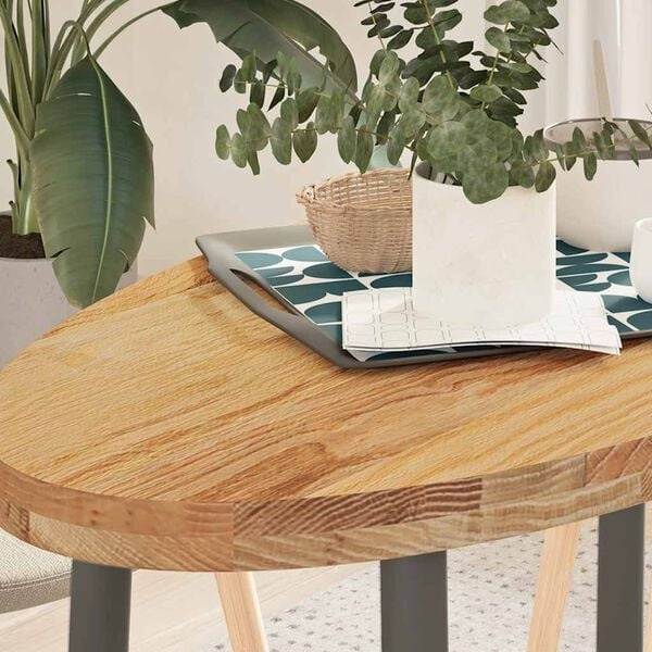 vidaXL Tafelblad 100x50x4 cm ovaal massief eikenhout lichtbruin