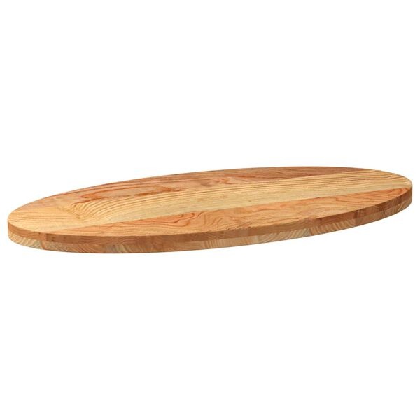 vidaXL Tafelblad 100x50x4 cm ovaal massief eikenhout lichtbruin
