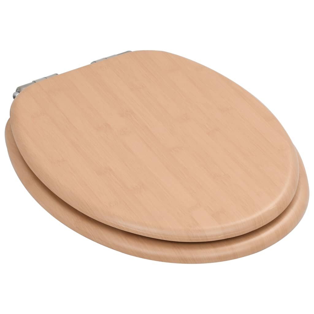 vidaXL Toiletbril met soft-close deksel bamboe MDF