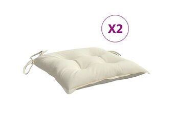 vidaXL Stoelkussens 2 st 50x50x7 cm oxford stof crèmewit