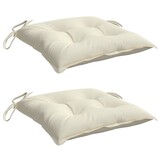 vidaXL Stoelkussens 2 st 50x50x7 cm oxford stof crèmewit