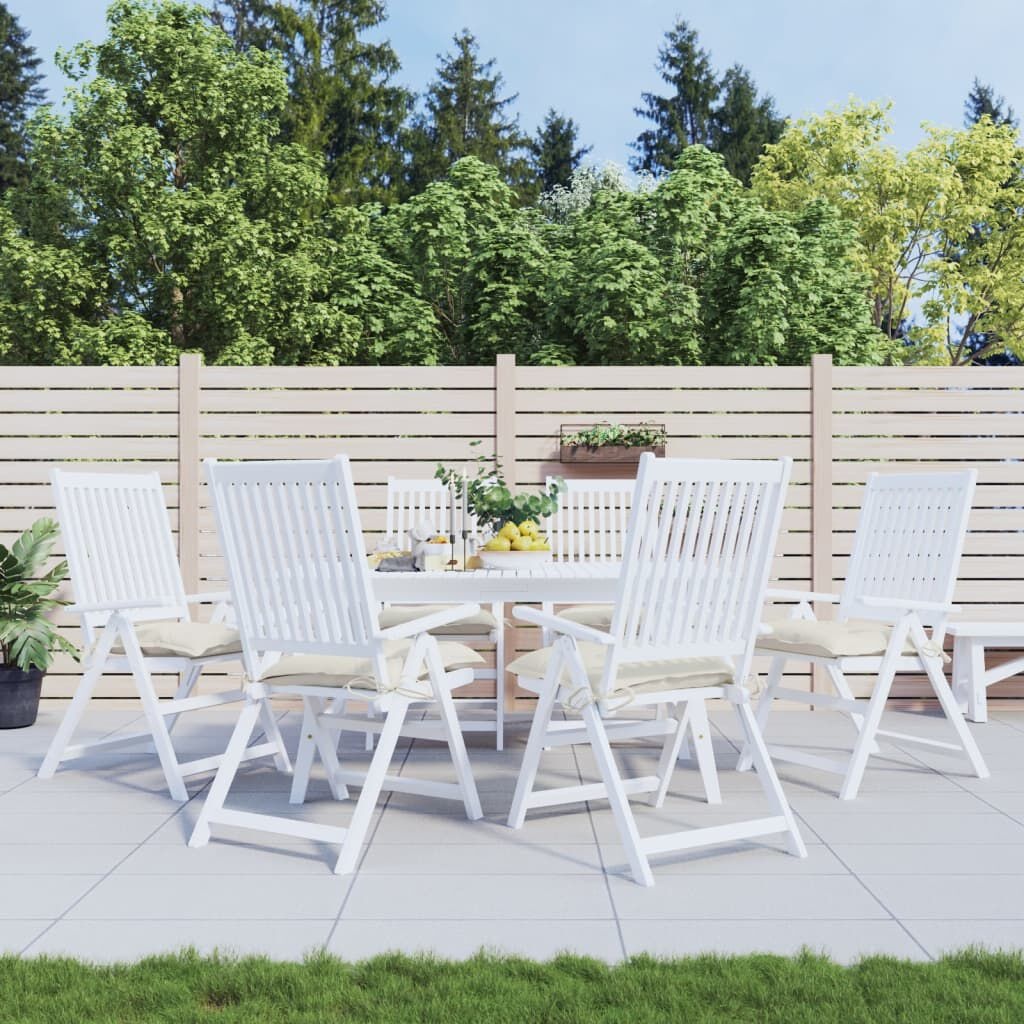 vidaXL Stoelkussens 6 st 50x50x7 cm oxford stof crèmewit