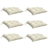 vidaXL Stoelkussens 6 st 50x50x7 cm oxford stof crèmewit