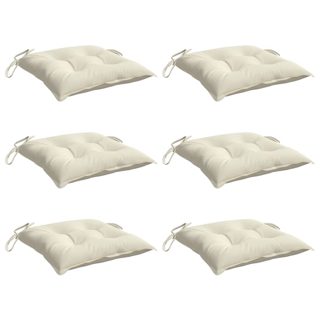vidaXL Stoelkussens 6 st 50x50x7 cm oxford stof crèmewit