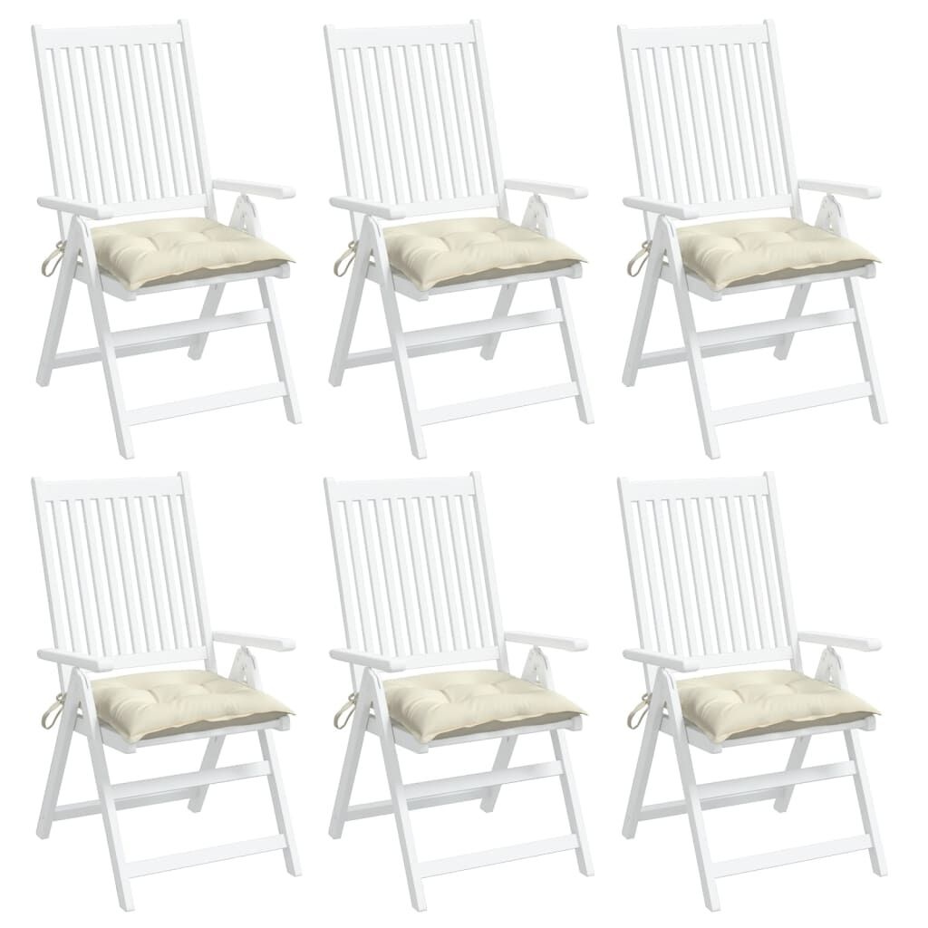 vidaXL Stoelkussens 6 st 50x50x7 cm oxford stof crèmewit